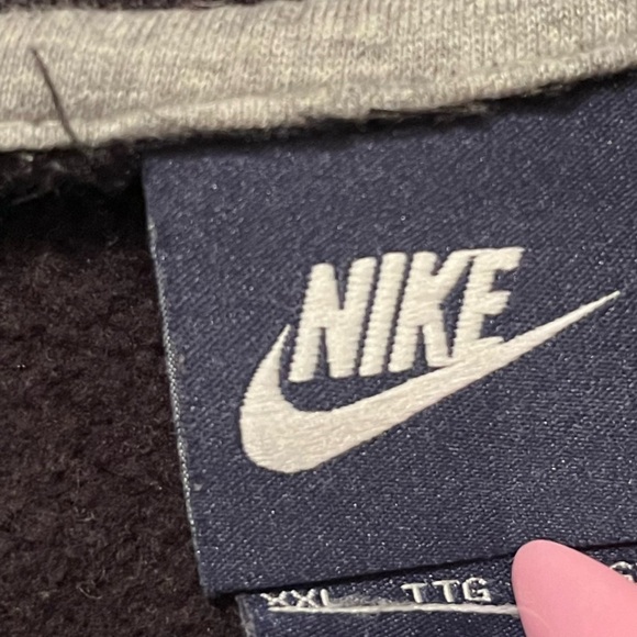 Vtg Nike Blue Tag Swoosh Sweatshirt Crewneck Black Men Sz XXL 611467-010 - Picture 6 of 8